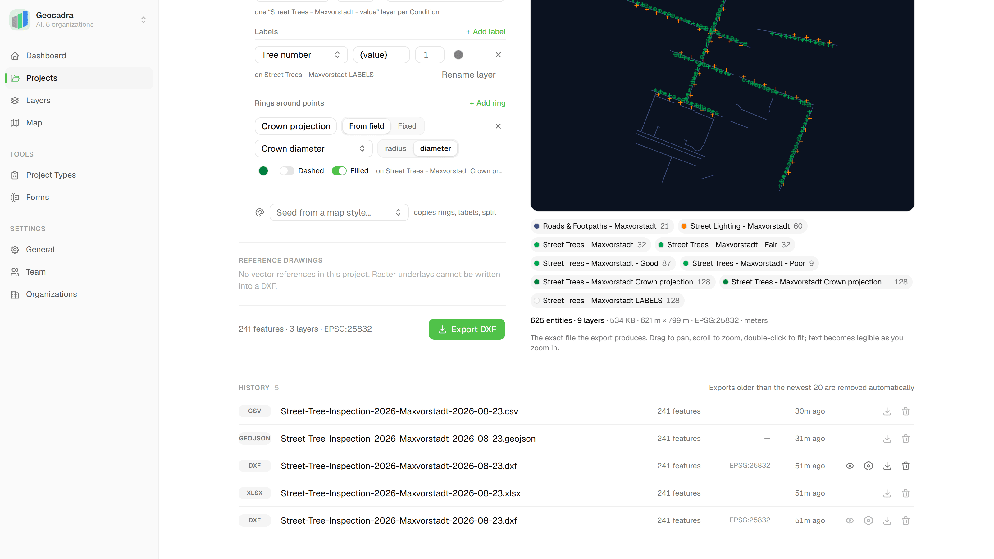 Export, then reuse the settings