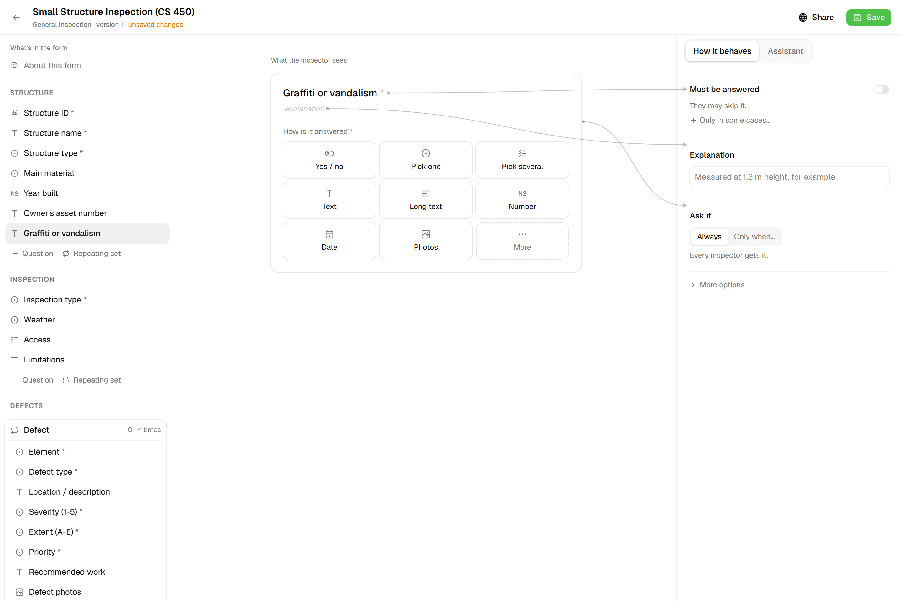 Add sections, fields and repeatable blocks