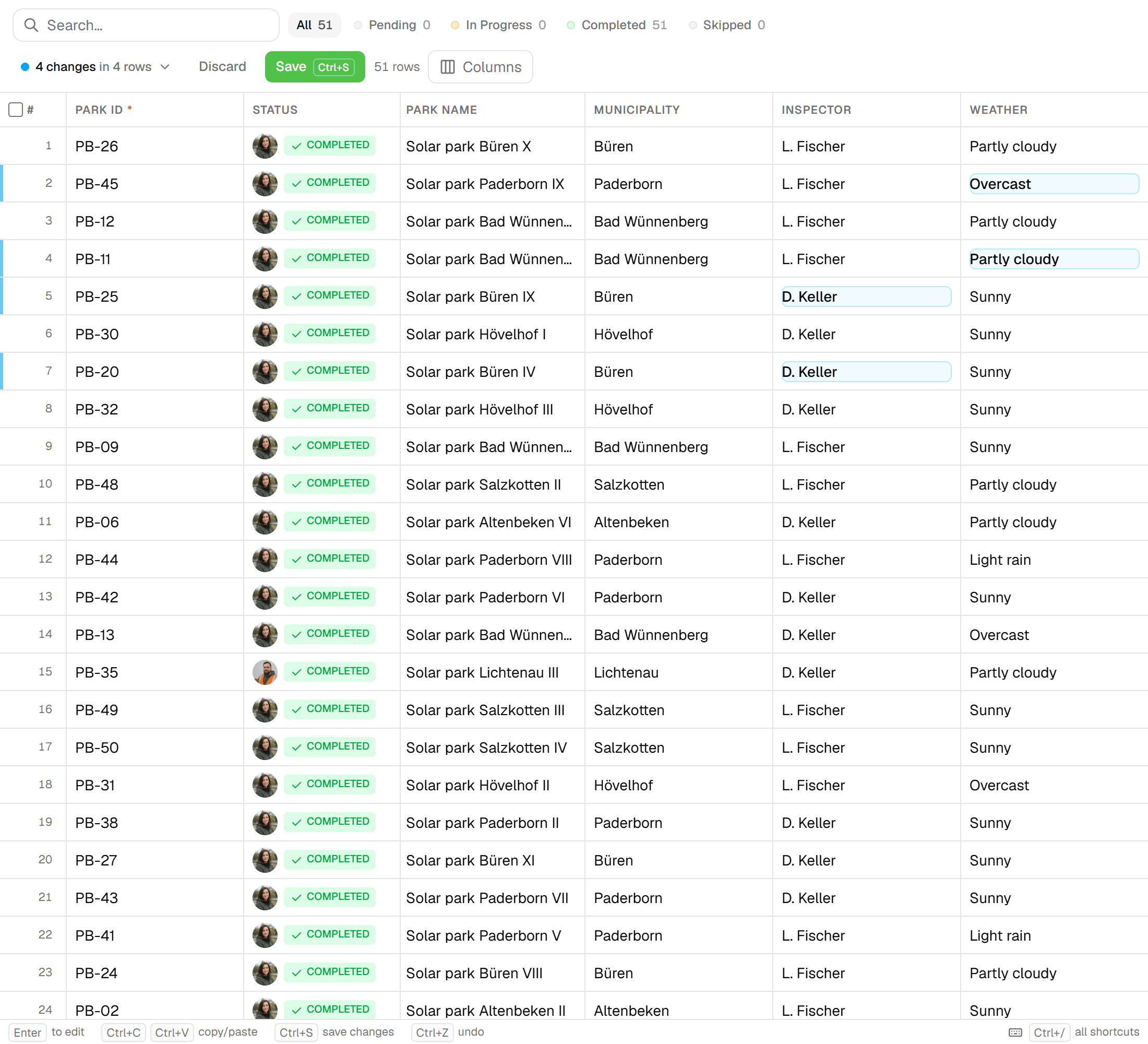 Eine Tabelle, die wie Excel funktioniert